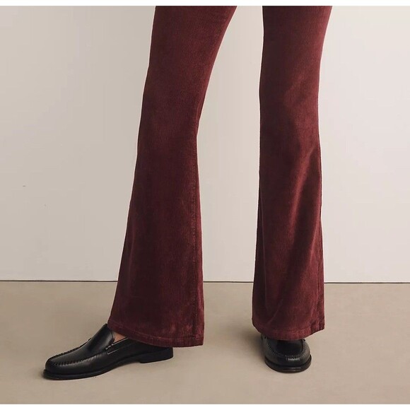 Anthropologie Pilcro Size 26 The Icon Corduroy Flare Jeans Mid Rise Wine Y2K - Picture 4 of 16